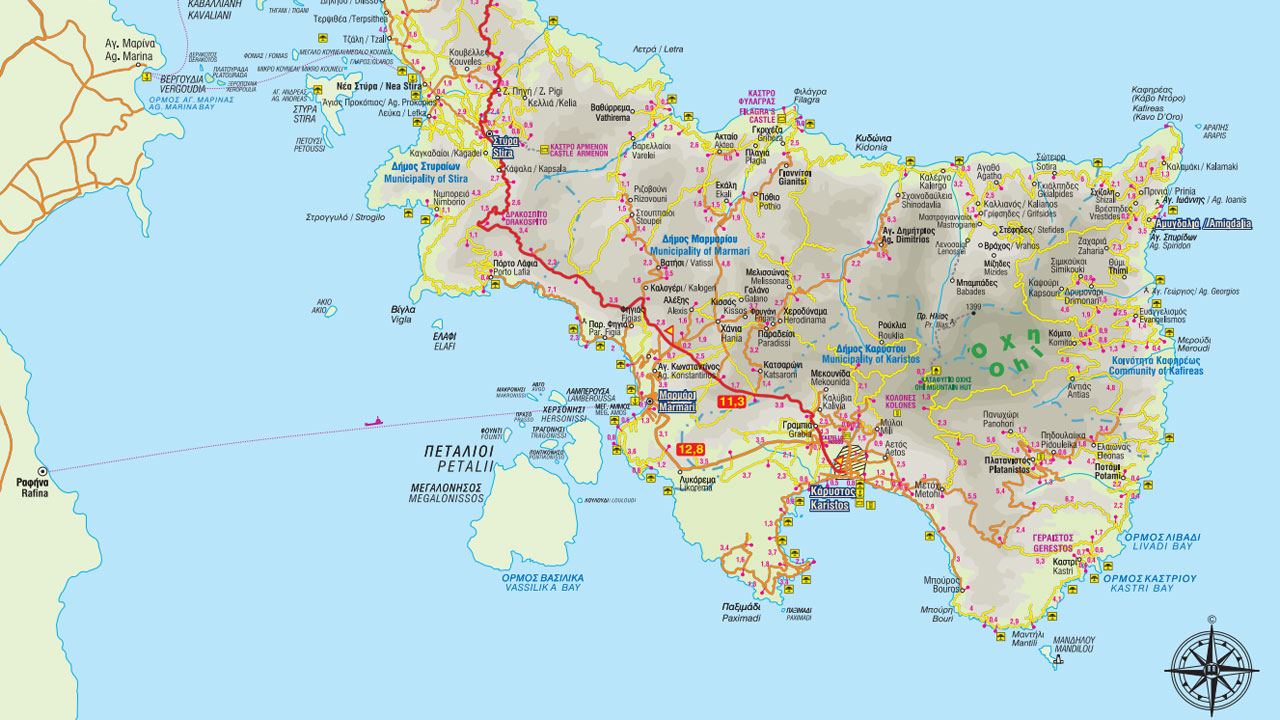 Χάρτης Ν. Εύβοιας